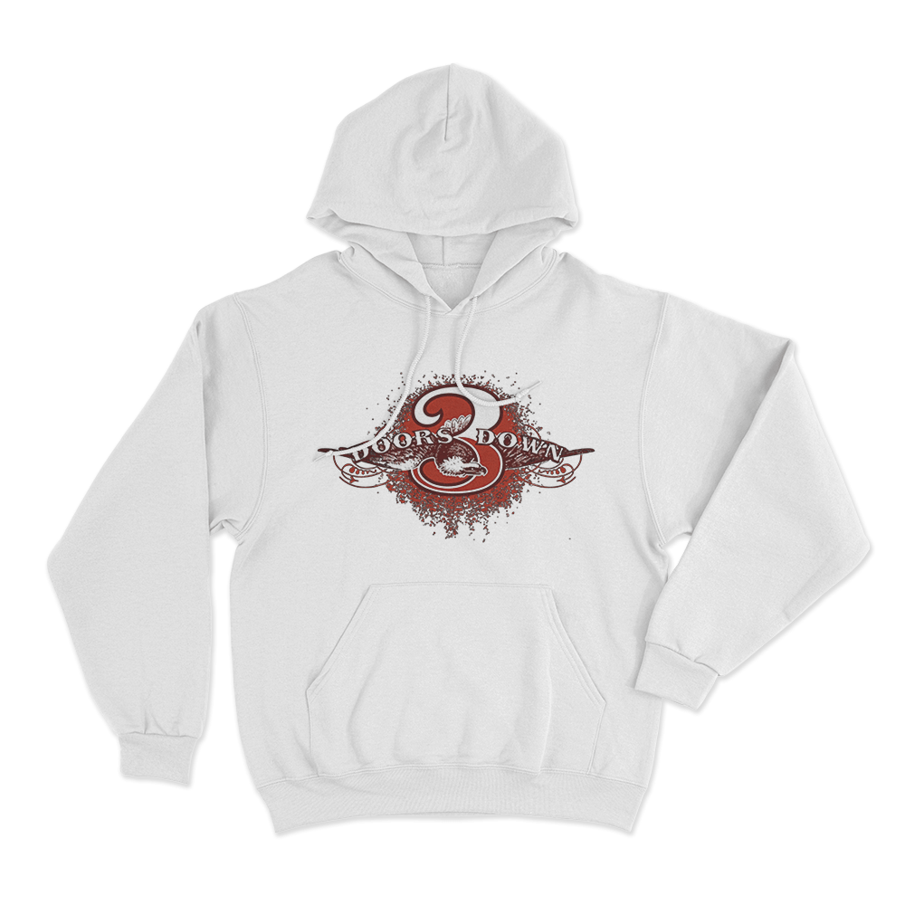 Red Grunge Number Hoodie White Red Grunge Number Hoodie White 1