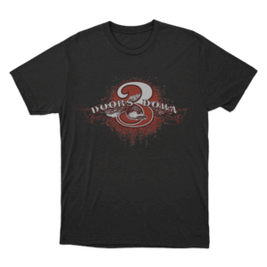 Red Grunge Number T Shirt Black