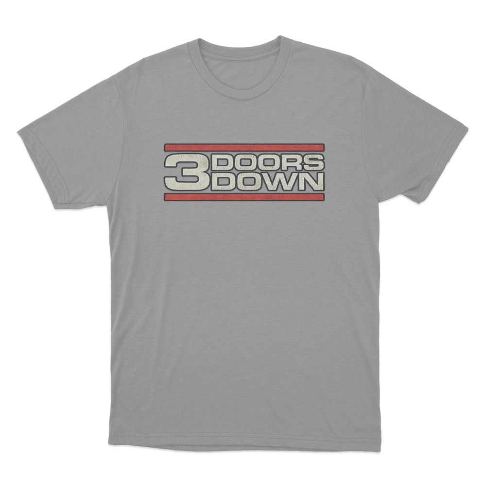 Retro Striped Logo T Shirt Grey Retro Striped Logo T Shirt Grey