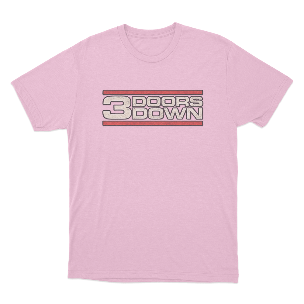 Retro Striped Logo T Shirt Pink Retro Striped Logo T Shirt Pink