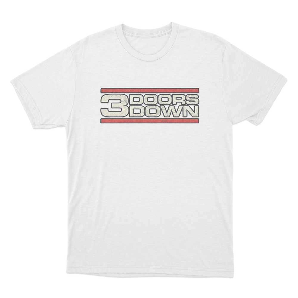 Retro Striped Logo T Shirt White Retro Striped Logo T Shirt White