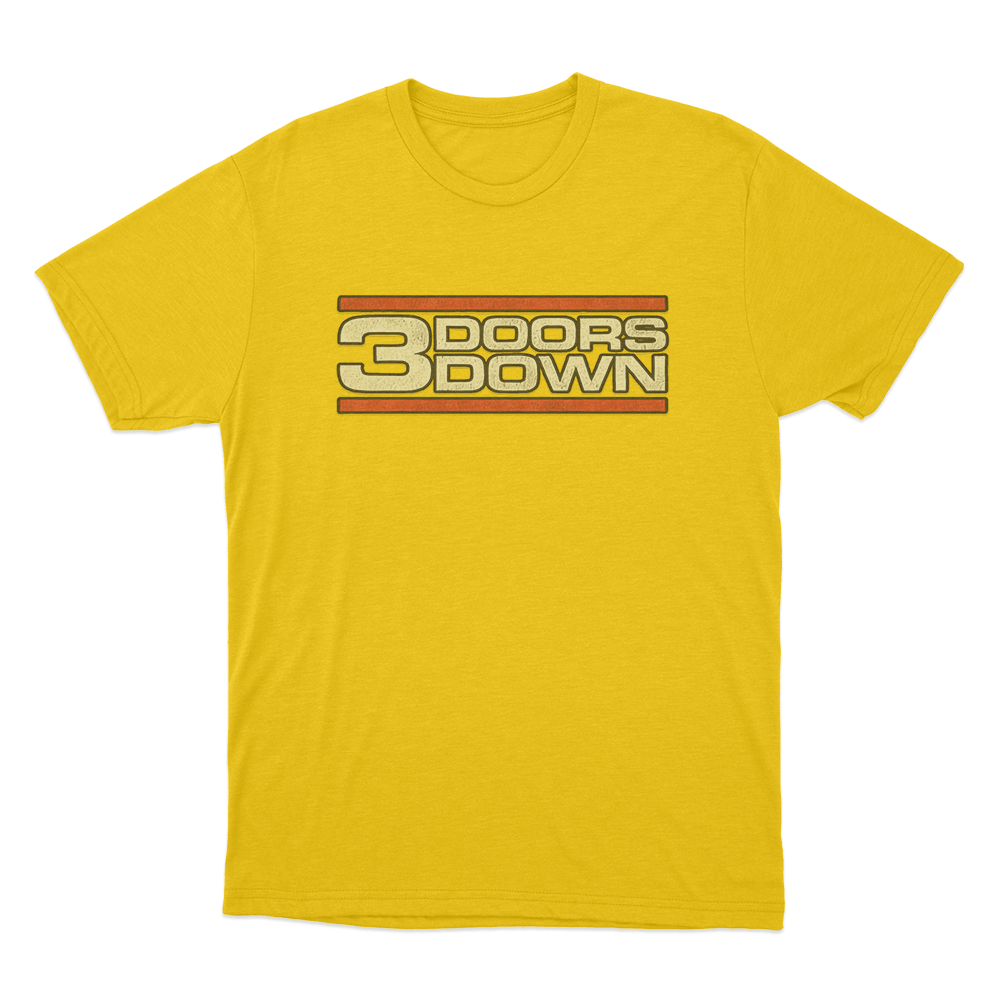 Retro Striped Logo T Shirt Yellow Retro Striped Logo T Shirt Yellow