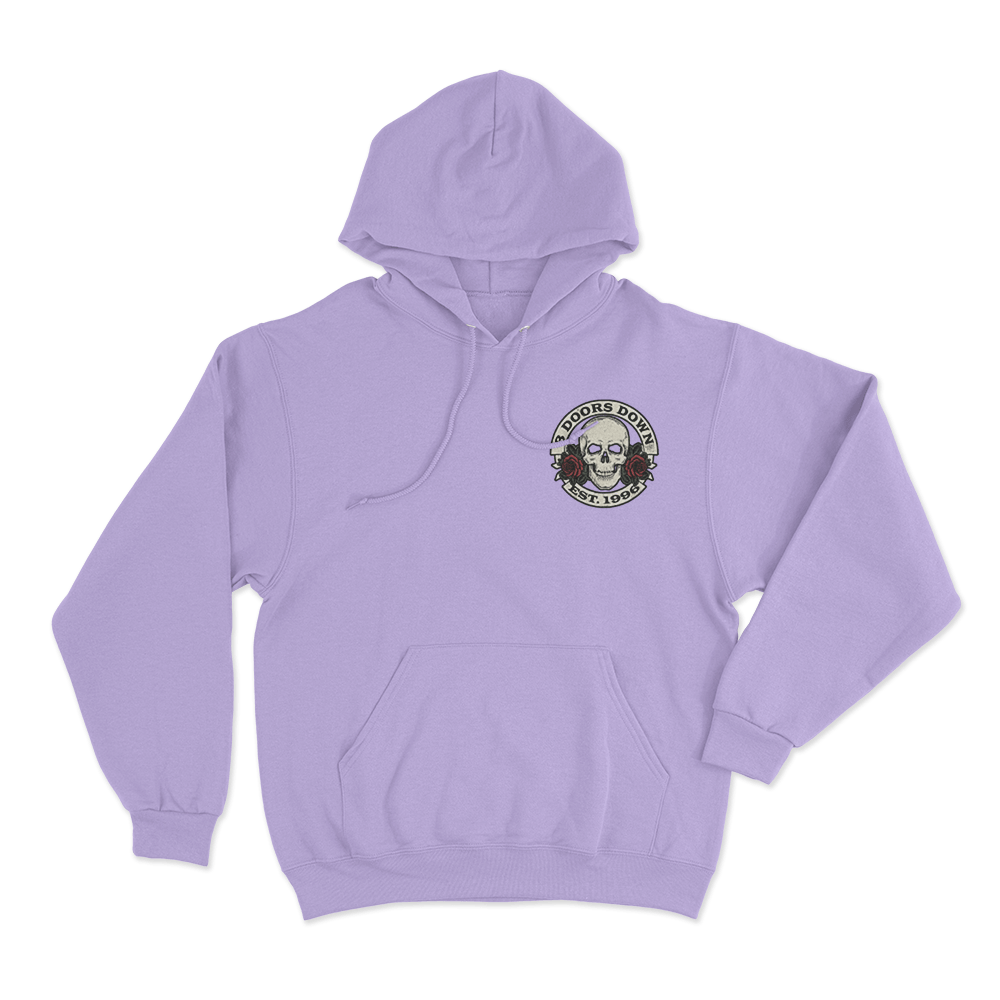 Skull And Roses Hoodie Purple Skull And Roses Hoodie Purple