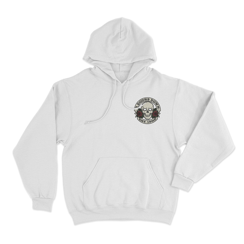 Skull And Roses Hoodie White Skull And Roses Hoodie White