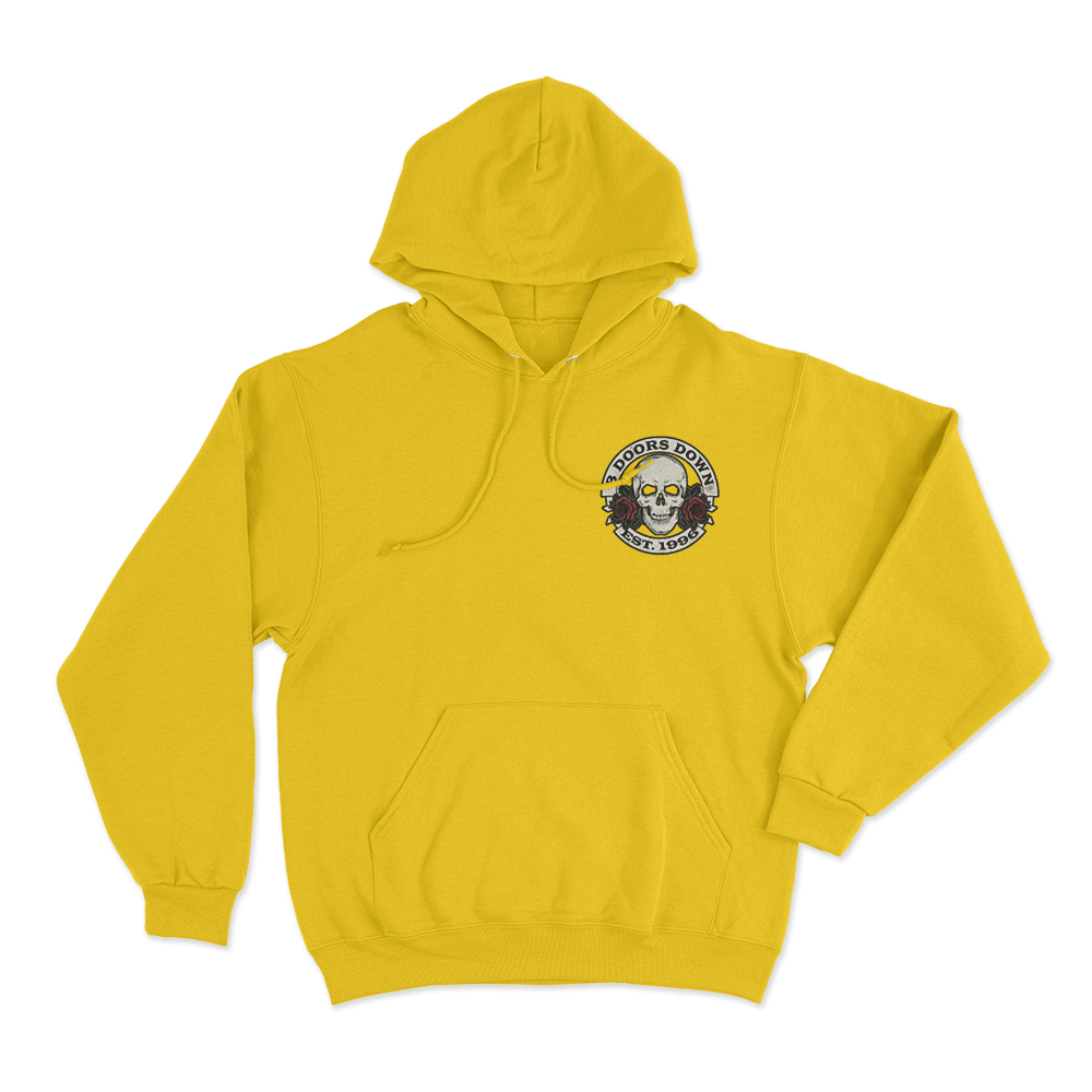 Skull And Roses Hoodie Yellow Skull And Roses Hoodie Yellow