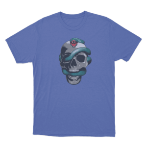 Skull And Snake T Shirt Blue