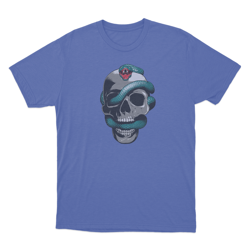 Skull And Snake T Shirt Blue Skull And Snake T Shirt Blue