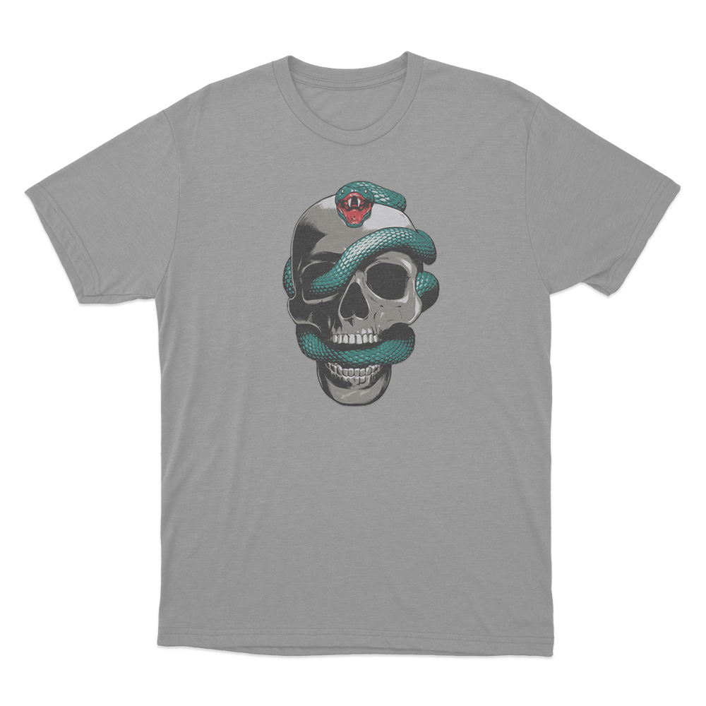 Skull And Snake T Shirt Grey Skull And Snake T Shirt Grey