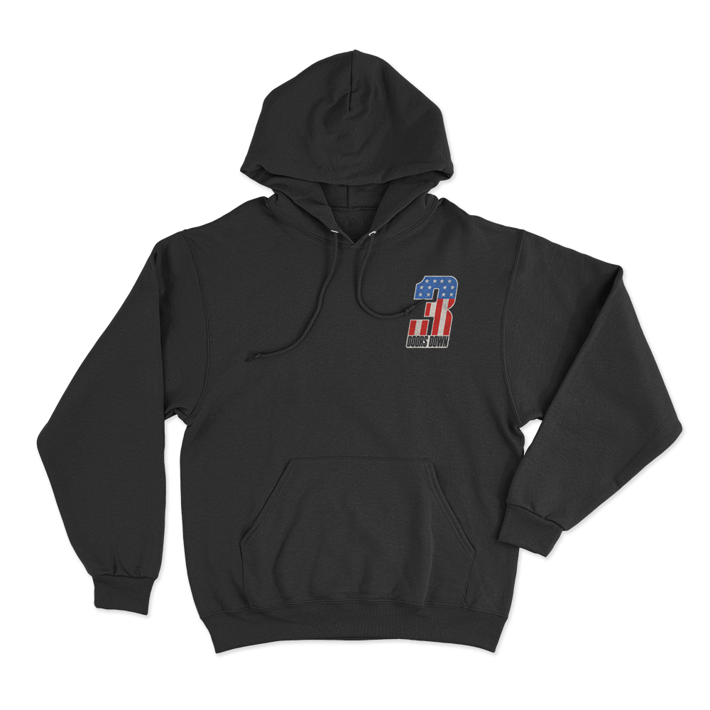USA Flag Number Hoodie Black USA Flag Number Hoodie Black