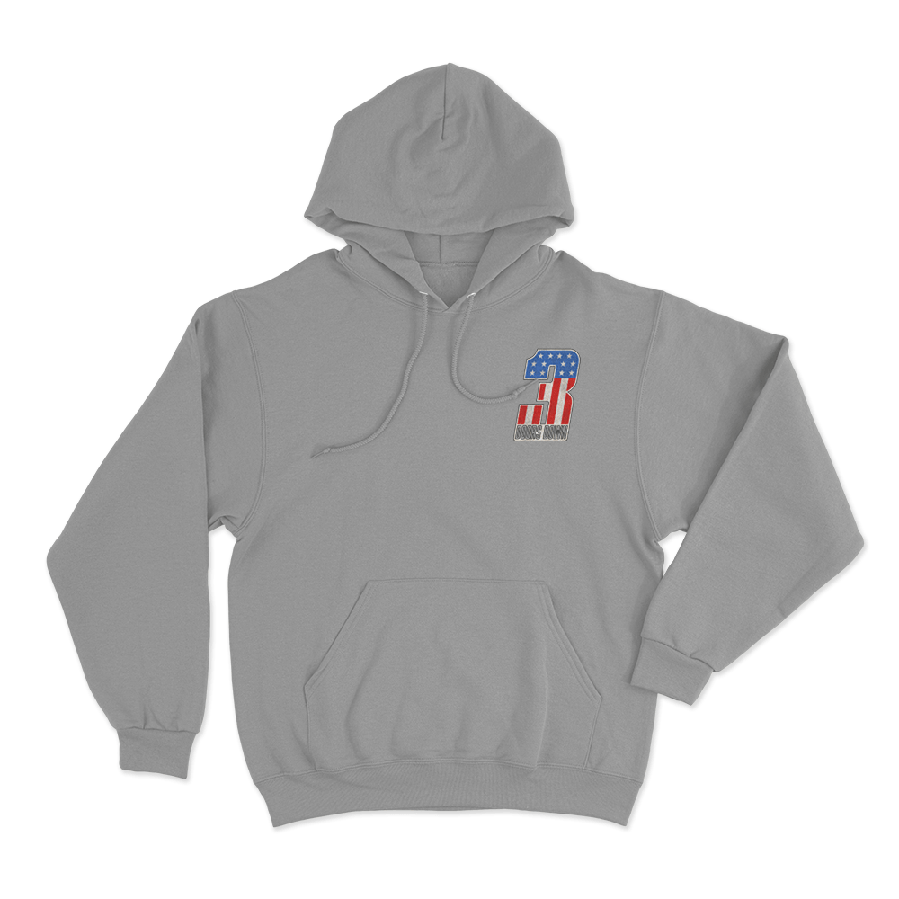 USA Flag Number Hoodie Grey USA Flag Number Hoodie Grey