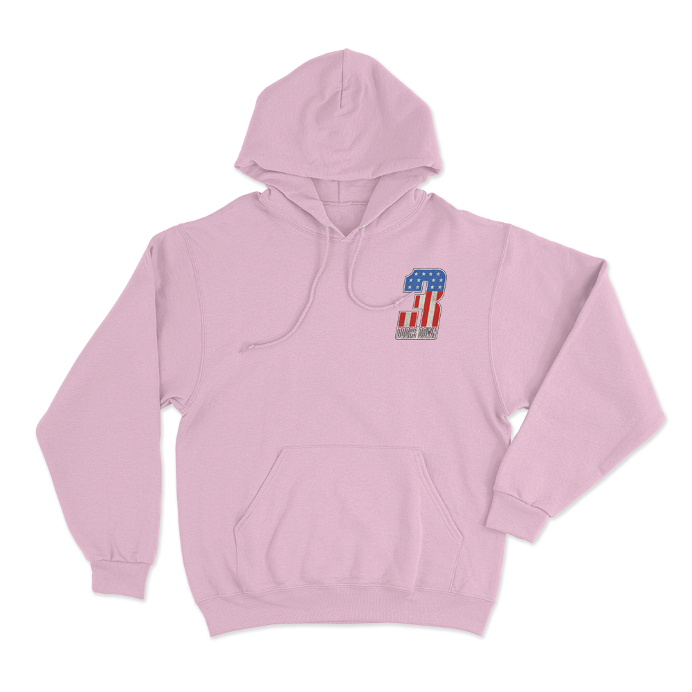 USA Flag Number Hoodie Pink USA Flag Number Hoodie Pink