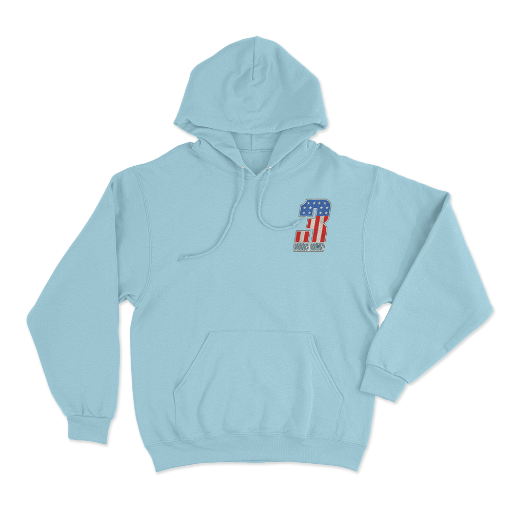 USA Flag Number Hoodie Sky Blue USA Flag Number Hoodie Sky Blue