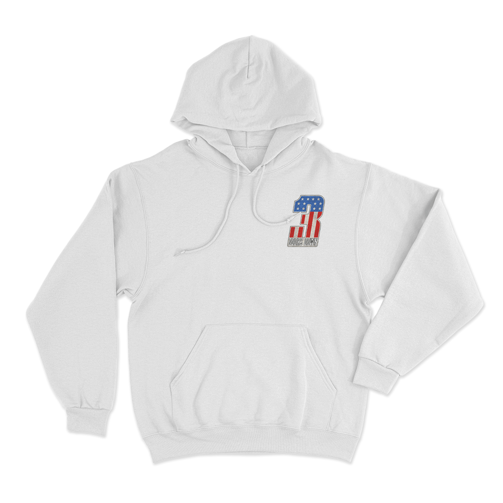 USA Flag Number Hoodie White USA Flag Number Hoodie White