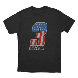USA Flag Number T Shirt Black