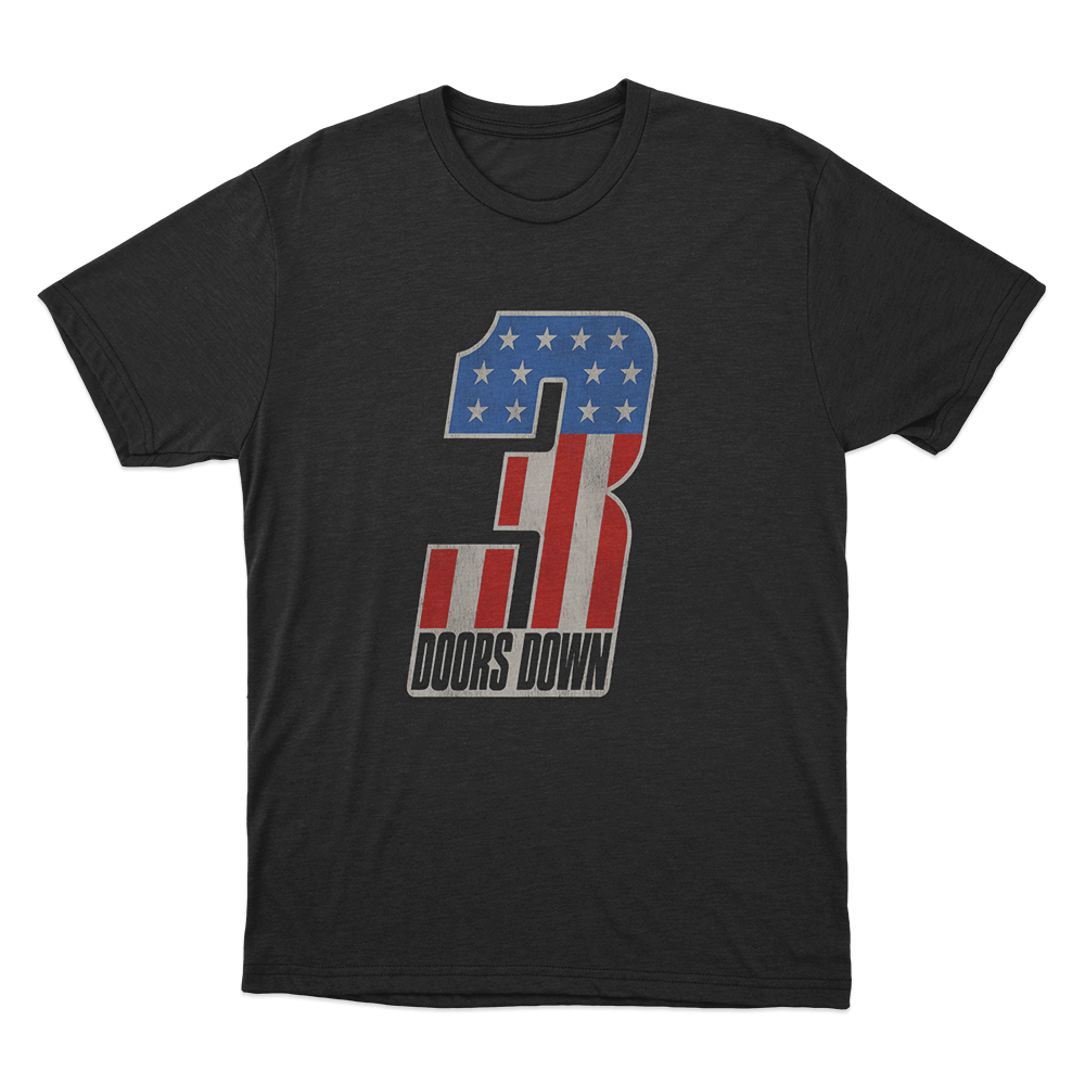 USA Flag Number T Shirt Black USA Flag Number T Shirt Black