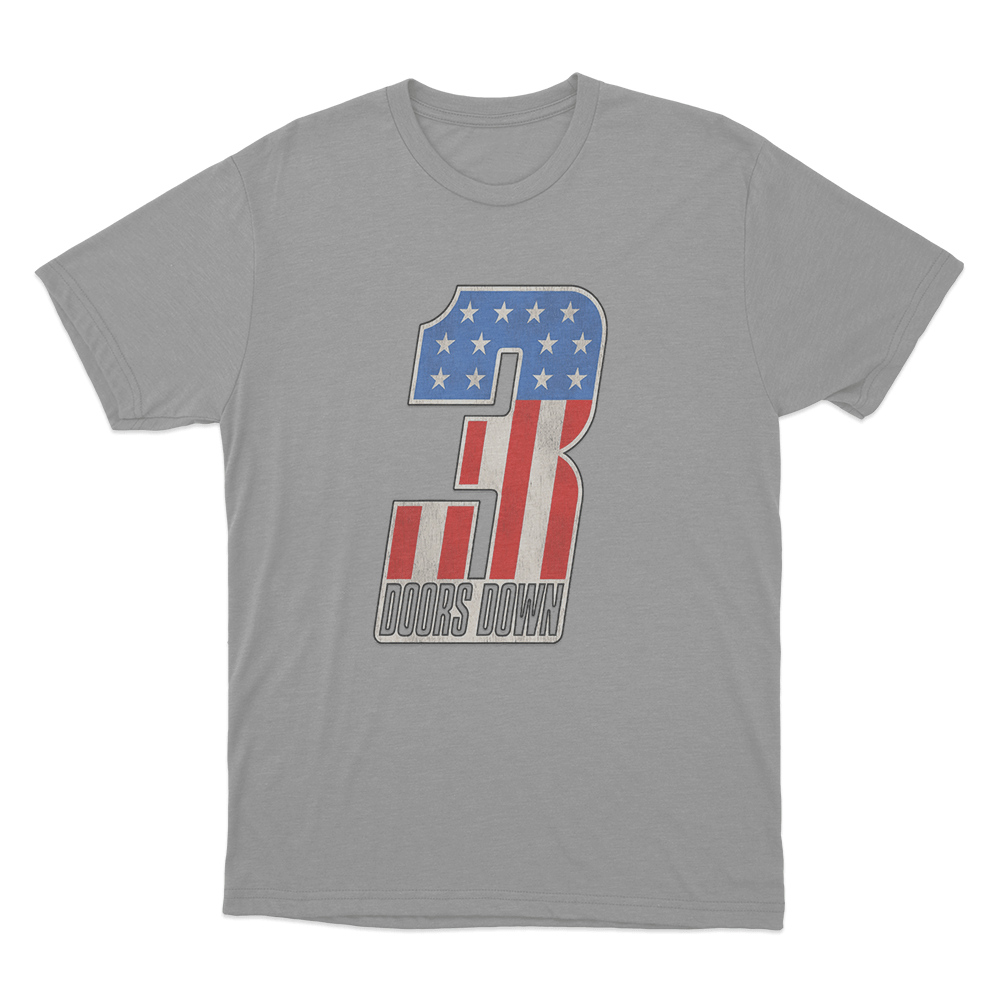 USA Flag Number T Shirt Grey USA Flag Number T Shirt Grey