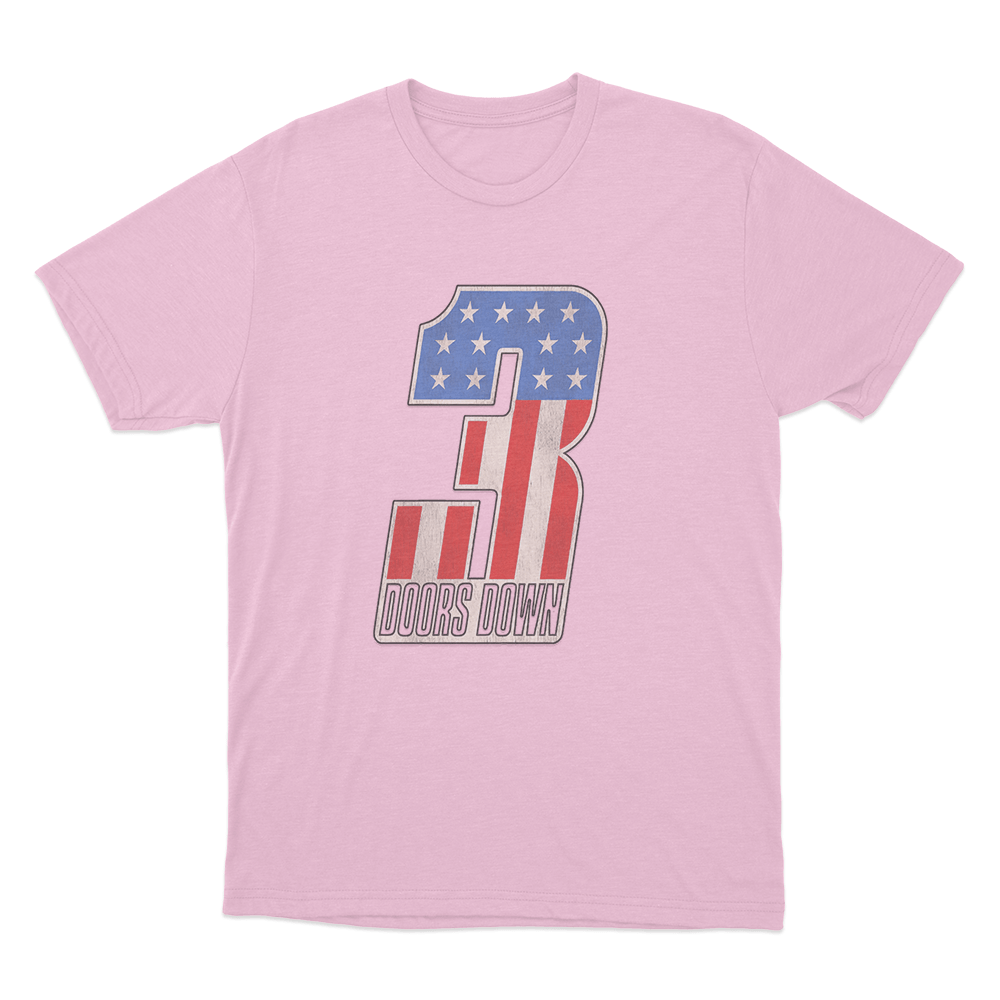 USA Flag Number T Shirt Pink USA Flag Number T Shirt Pink