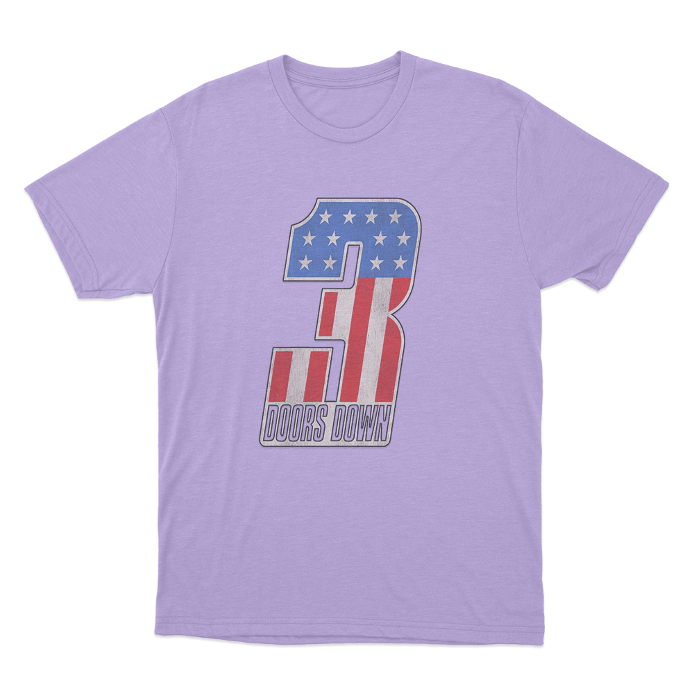 USA Flag Number T Shirt Purple USA Flag Number T Shirt Purple