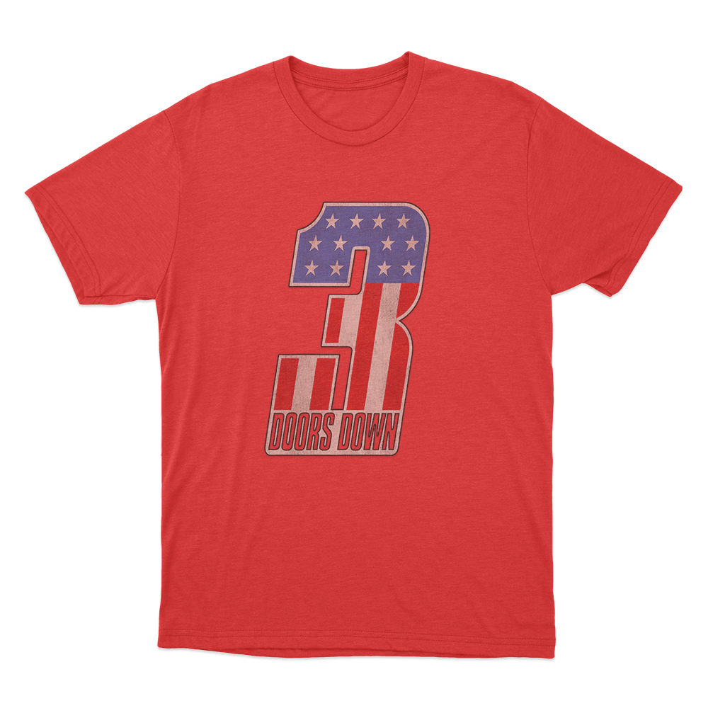 USA Flag Number T Shirt Red USA Flag Number T Shirt Red
