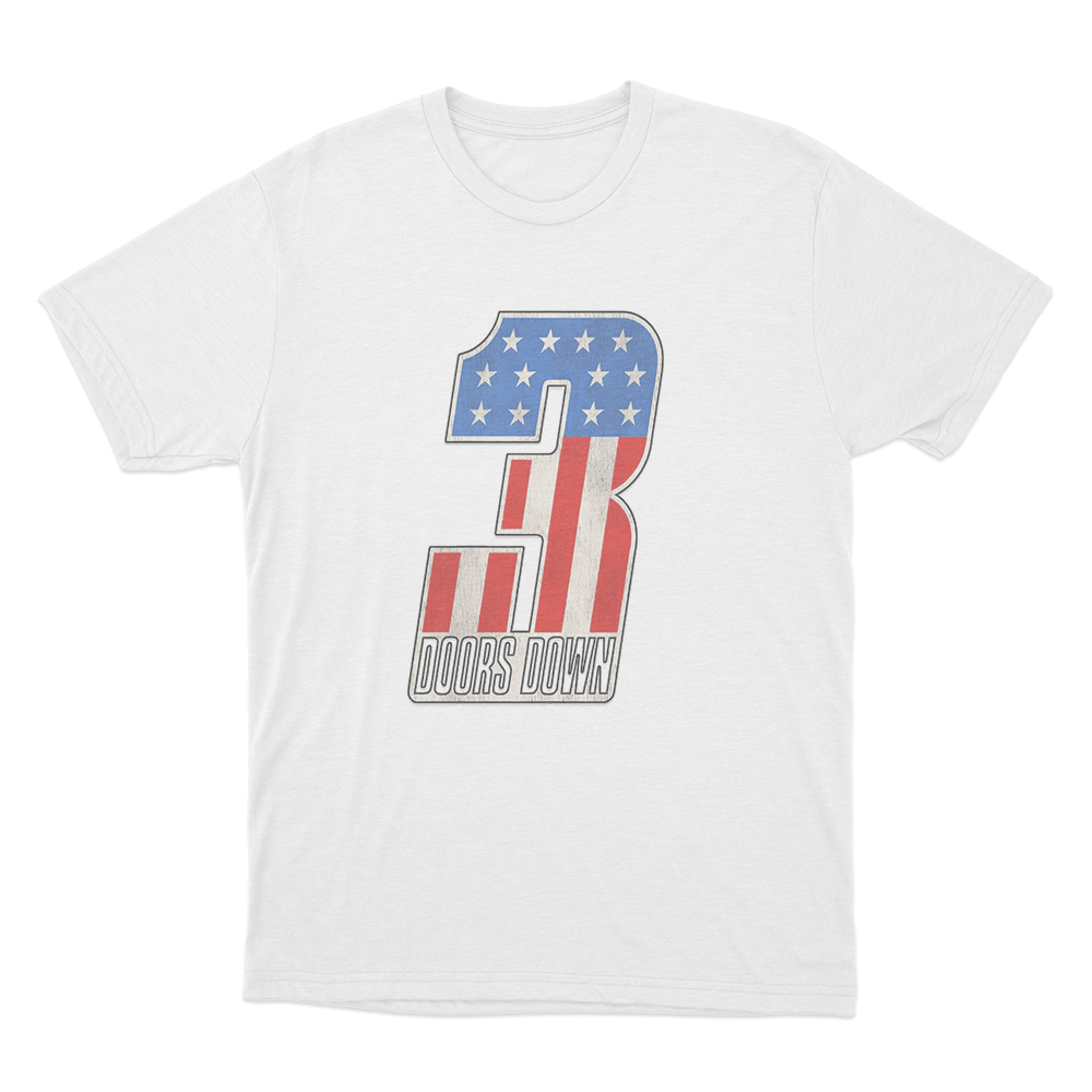 USA Flag Number T Shirt White USA Flag Number T Shirt White