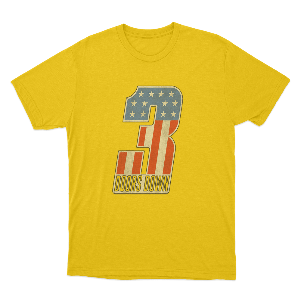 USA Flag Number T Shirt Yellow USA Flag Number T Shirt Yellow