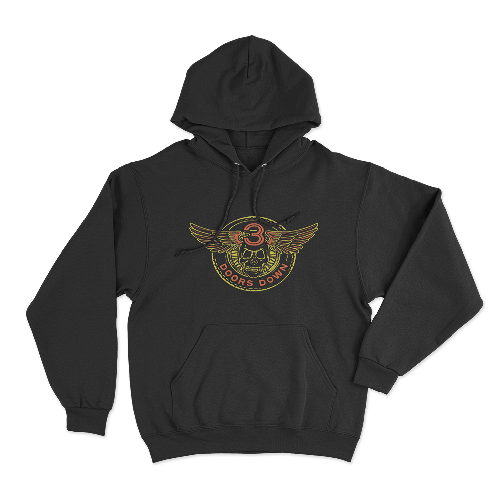 Winged Band Logo Hoodie Black Winged Band Logo Hoodie Black