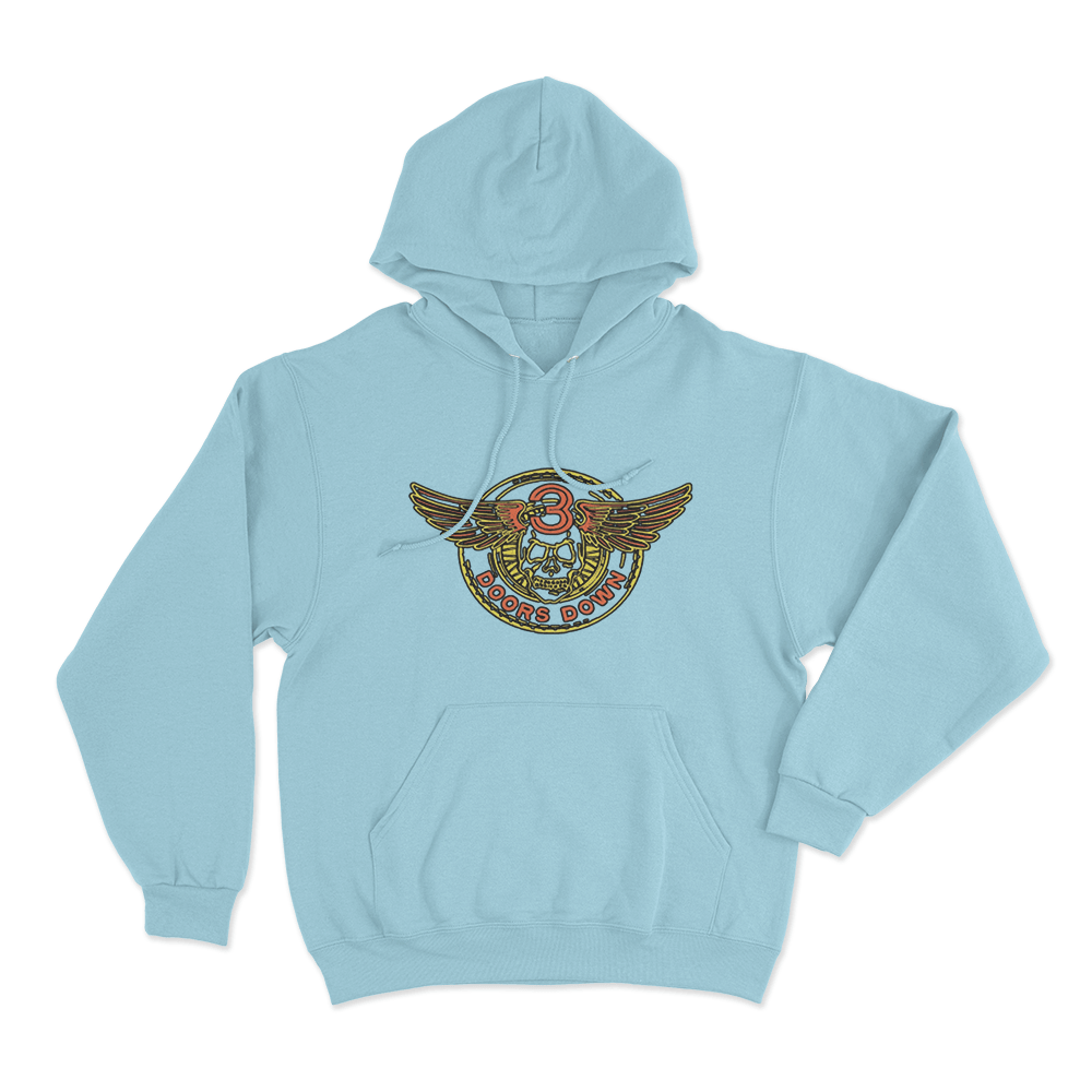 Winged Band Logo Hoodie Sky Blue Winged Band Logo Hoodie Sky Blue