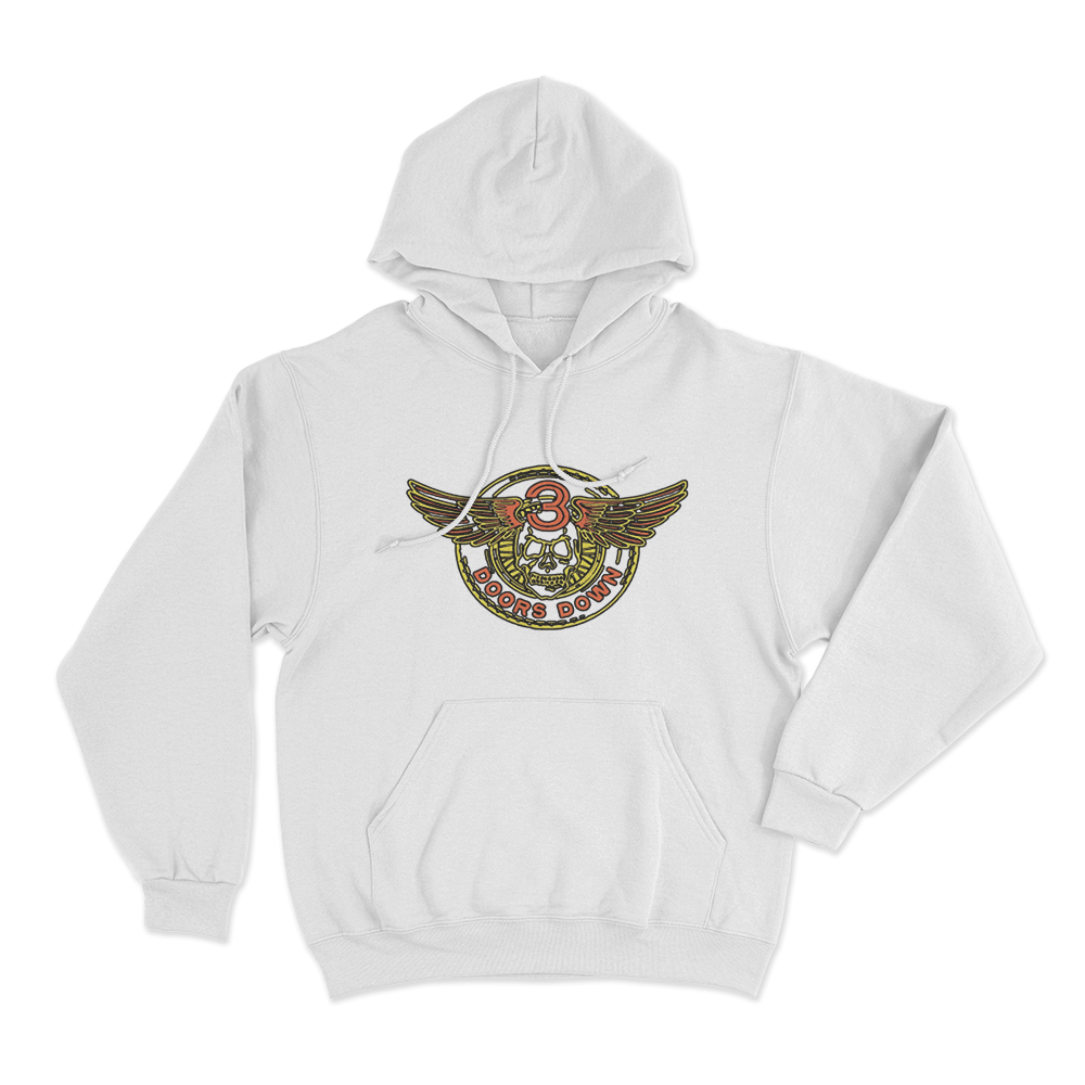 Winged Band Logo Hoodie White Winged Band Logo Hoodie White