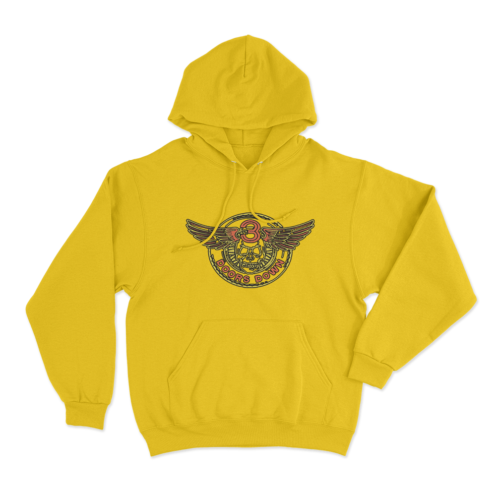 Winged Band Logo Hoodie Yellow Winged Band Logo Hoodie Yellow