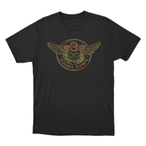 Winged Band Logo T Shirt Black