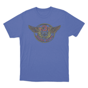 Winged Band Logo T Shirt Blue